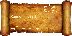 Regner Fanni névjegykártya