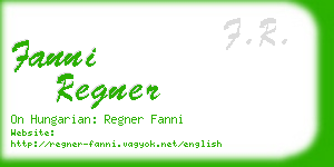 fanni regner business card